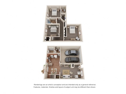 Floor plan for 3 beds, 2.5 baths, 1800 sqft